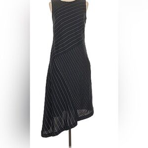 NWT DKNY Navy Asymmetrical Pinstripe Dress Size 6
